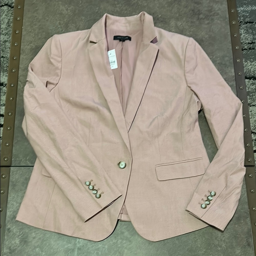 Ann Taylor Pink Tailored Blazer with Notched Lapels / ankle pants